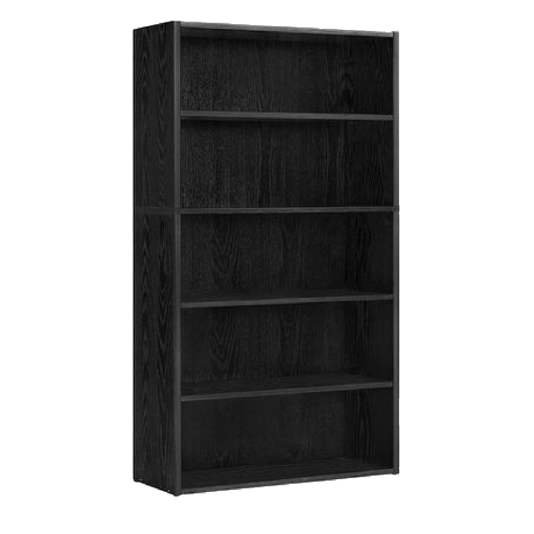 5-Tier Adjustable Bookcase - Black