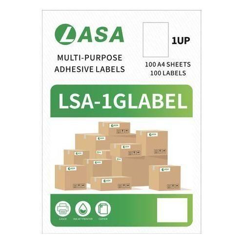Glossy A4 Full-Sheet Adhesive Labels - 100 Sheets, White