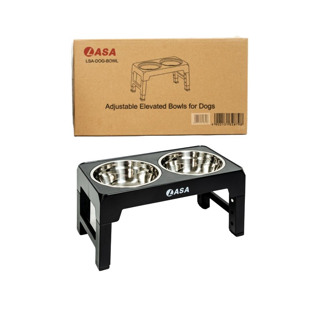 Elevated Double Dog Bowl Stand - Black