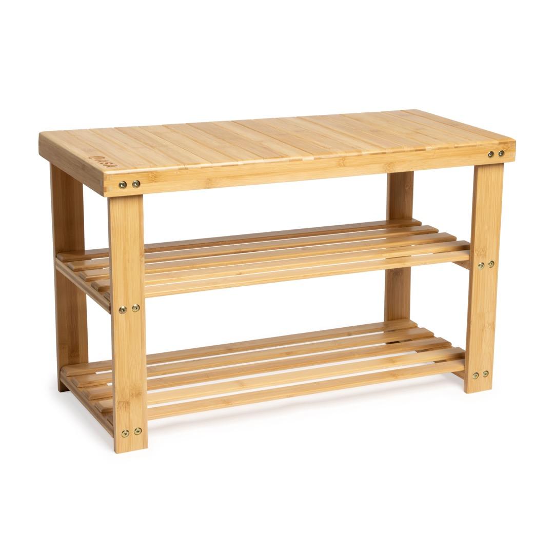 3-Level Shoe Storage Bench - Natural