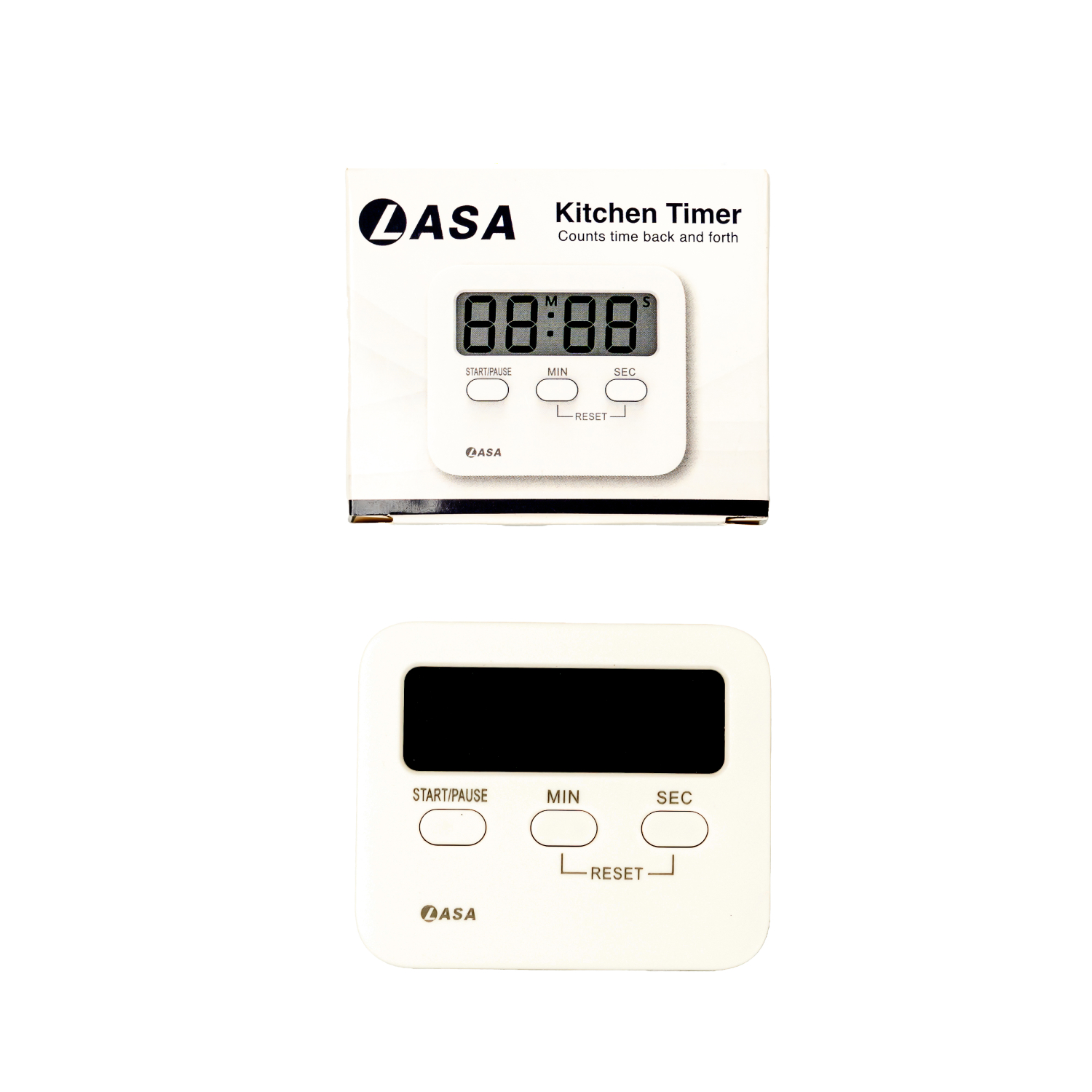 Digital Magnetic Kitchen Timer with Stand - White